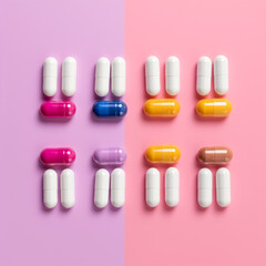 pills and capsules. Generative Ai. 