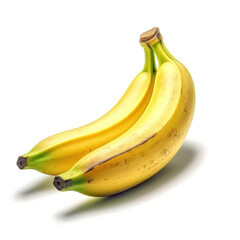 Bunch of banana isolated on white background for your design. pencil drawing. Generative AI 