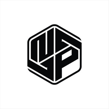 recommend clip art: NP Logo monogram hexagon shape with ornament abstract isolated outline design template
