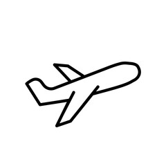 airplane isolated on white background - vector icon
