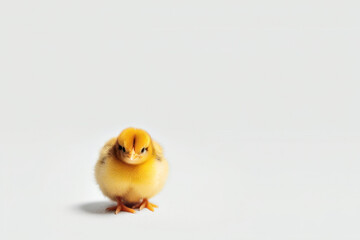 little yellow chicken on a light background. Generative AI