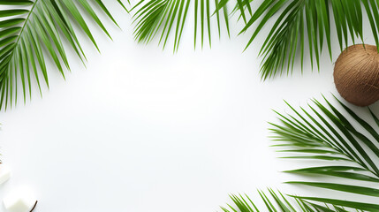 coconut tree isolated on white background. Generative Ai. 