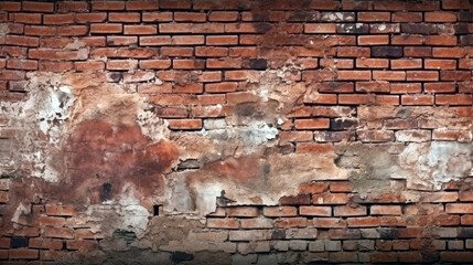 old brick wall with graffiti. Generative Ai. 