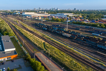 Fototapeta premium Railway cargo station in Warsaw
