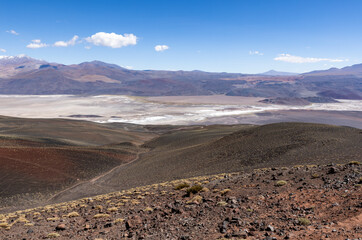 Crossing the Andes from Antofagasta de la Sierra to Antofalla - stunning landscape around the salt desert Salar de Antofalla in the Puna highlands