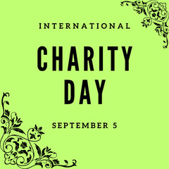 Obraz premium International day of charity banner, Trendy vector eps illustration banner design. Template suitable for charity day design.