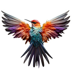 Obraz premium Photo of a vibrant flying bird with open wings