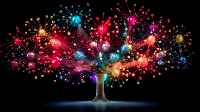 Visualization of Intelligence and Thought Networks Brainstorming Wallpaper Digital Art Generative AI Background Backdrop