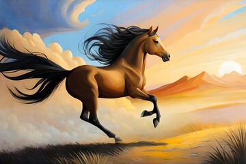 Obraz na płótnie Canvas horse generated by AI technology generated by AI technology 