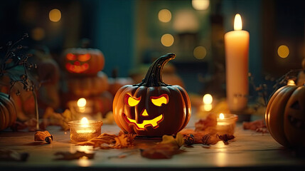 Scary pumpkin for Halloween decoration