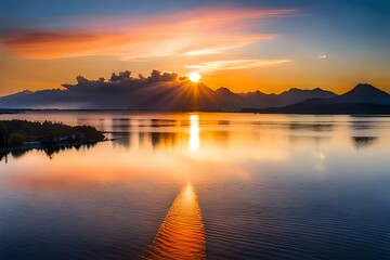 Obraz premium A beautiful view of sunset.