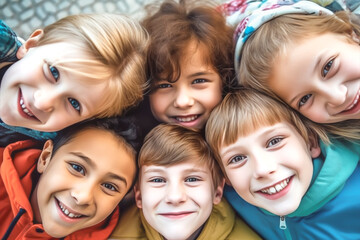 Fototapeta premium LITTLE CHILDREN PLAYING. AI ILLUSTRATION