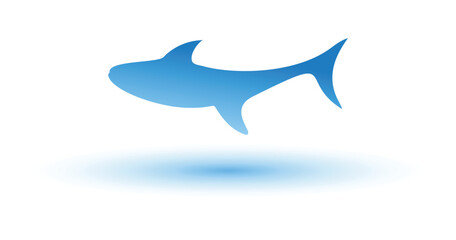 Obraz premium blue shark icons on a gray background 
