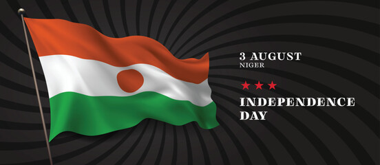 Niger independence day vector banner, greeting card.