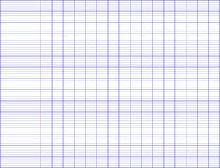 School notebook page with blue lines and margin, on PNG files