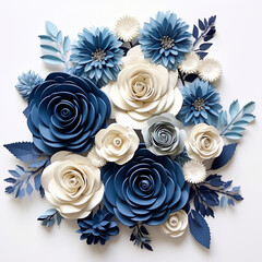 bouquet of roses on a blue background