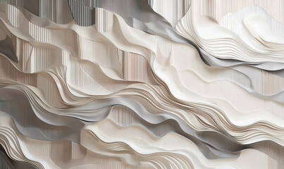  an abstract wallpaper with wavy lines and a gray background.  generative ai