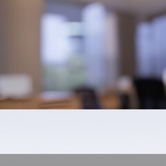 Table Top with blur bokeh office background