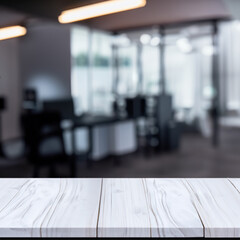 Table Top with blur bokeh office background
