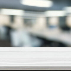 Table Top with blur bokeh office background