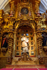 Fototapeta na wymiar Capillas San francisco Javier, Dolorosa, Virgen de Fátima, cristo crucificado en la Iglesia de los Jesuitas, Toledo