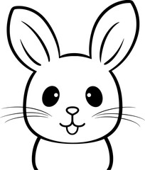 Rabbit Isolated Colouring Illustration