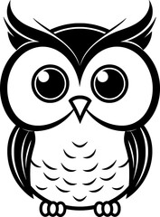 Owl Bird Isolated Colouring Illustration