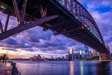  The harbor bride framing the skyline of Sydney Australia with the famous Opera House