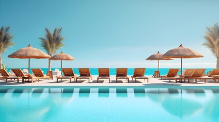 Obraz na płótnie Canvas tropical resort pool
