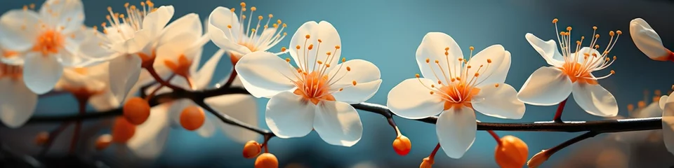 Deurstickers cherry blossoms on a branch, abstract ai-art © cartoon-IT
