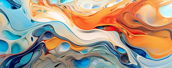 Abstract background with swirling waves and fluid forms, representing adaptability and flexibility in the world of business panorama