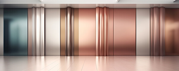 Sleek and minimalist business backdrop with a gradient of metallic tones, evoking a sense of sophistication, modernity, and professionalism panorama