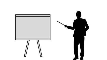 Business meeting in a company - presenting a presentation - presenting the development of the company. Discuss marketing solutions