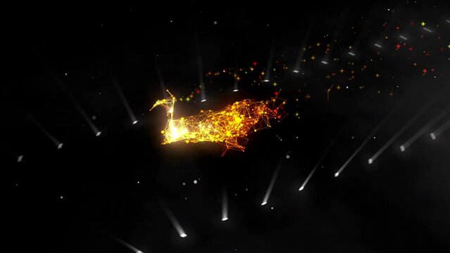 Abstract Glowing Christmas Reindeer 