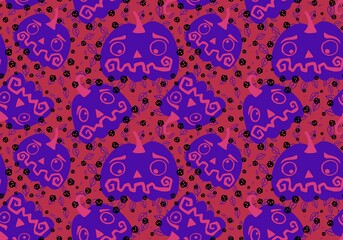 Autumn cartoon harvest season Halloween pumpkins pattern for wrapping paper and linens and fabrics