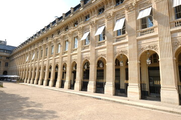 Obraz premium The facade at the Palais Royal garden. Paris, France.