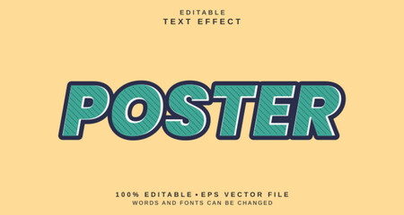 Editable Tosca text effect on a cream background