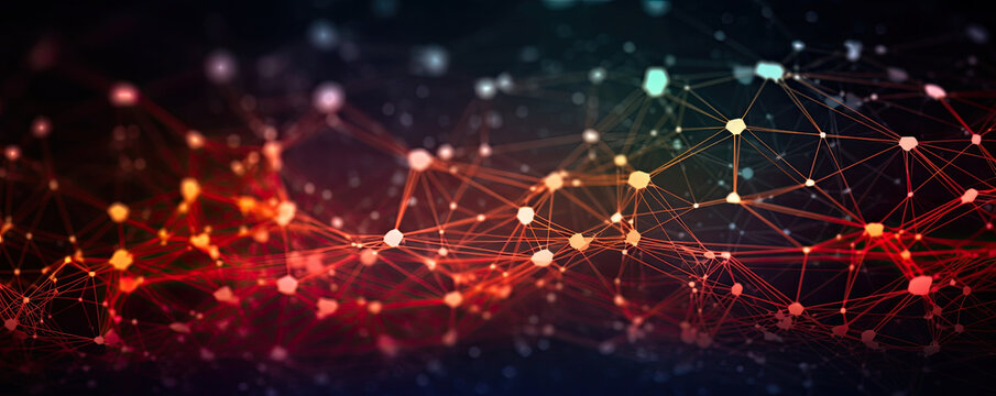 minimalistic abstract background with abstract data visualizations and interconnected nodes, representing the complexity and interdependence of digital information panorama