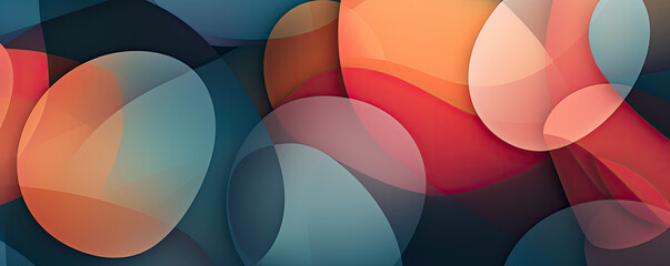 minimalistic abstract background with overlapping ovals, creating a sense of fluidity and movement panorama
