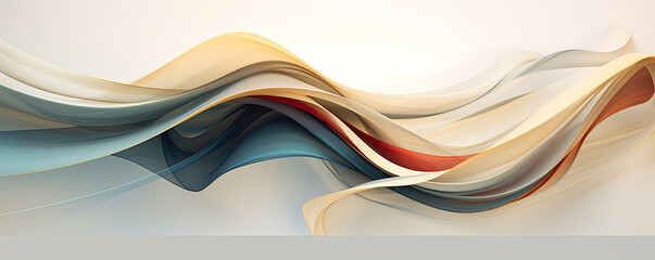 Obraz premium symphony of abstract forms and lines on a minimalistic background, embodying simplicity and elegance in design panorama