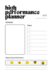High performance planner digital planning insert sheet printable page template