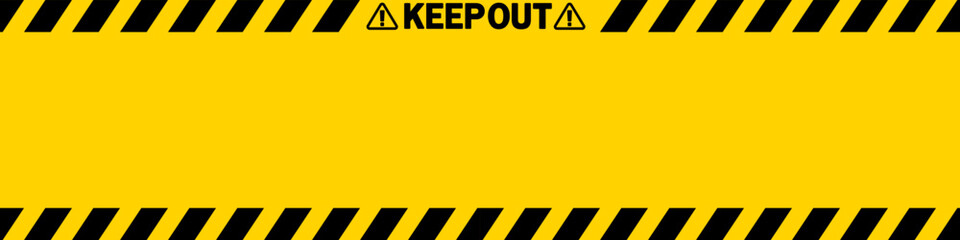 立入禁止サインのバナー（KEEP OUT Sign background）