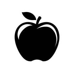 black apple on white background
