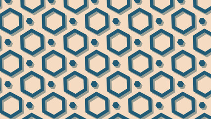 Seamless abstract geometric pattern with hexagons for fabric, background, surface design, packaging Vector illustration	