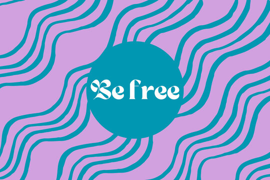 Be free -  wallpaper - wavy background  - Bluen and Purple
