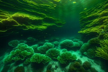 Fototapeta na wymiar Seaweed, super relistic noiseless underwater nature.