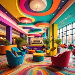 Colorful hotel lobby 1