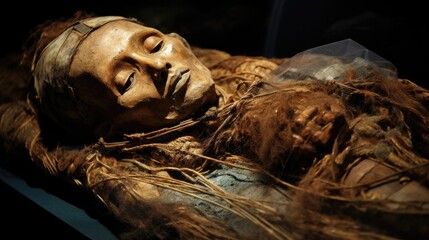 Enigmatic mummies, carefully preserved, whisper secrets of a civilization shrouded in mystery. Generative AI