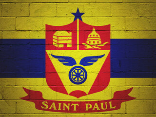 Flag of Saint Paul painted on a wall