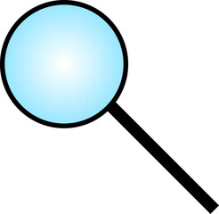 Magnifying glass in black color Vector illustration